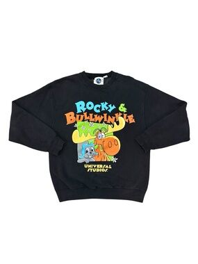 VTG 90s Rocky & Bullwinkle Sweatshirt Universal Studios medium men women unisex
